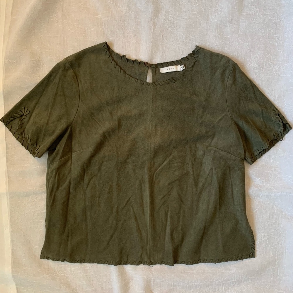 Urban Outfitters Lush Suede Short Sleeve Top